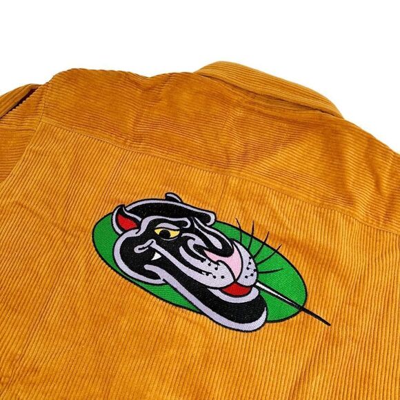 Carpet Company Skateboards Panther Corduroy Button Up Season 12 Rust Orange - Picture 2 of 8
